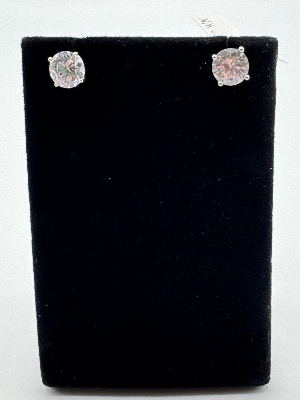 14k 2ct Round Solitaire Earrings - Picture 3 of 11